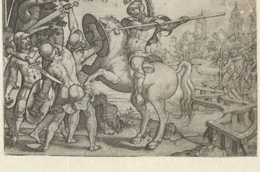 Horace Cocles defiende el puente sobre el Tíber
Cuentos de la historia romana temprana (título de la serie)