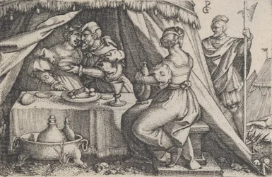 Judith y Holofernes cenando