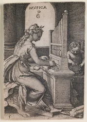 Musica, de la serie "Las artes liberales", c.1541 (grabado)