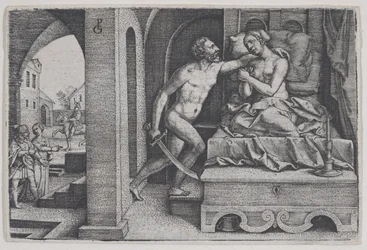 Tarquino viola a Lucrecia, de Escenas de la Historia Romana
