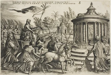 El triunfo de la castidad, placa dos de Los triunfos de Petrarca