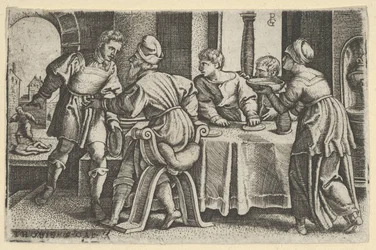Tobías dejando la mesa, de La historia de Tobías