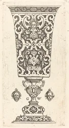 Copa decorada con máscara
