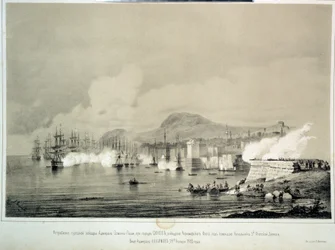 La batalla de Sinop el 30 de noviembre de 1853 (litografía)