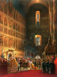 La unción del Zar Alejandro II de Rusia, Moscú, 1856
