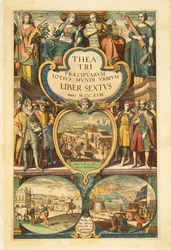 Frontispicio del volumen VI, del Civitates Orbis Terrarum de Georg Braun