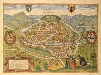 Mapa de Besanzón de Civitates Orbis Terrarum por Georg Braun