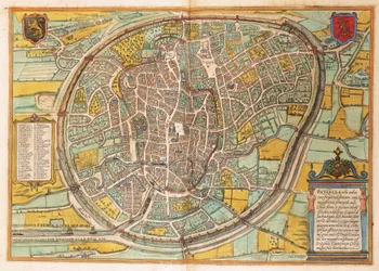 Mapa de Bruselas de Civitates Orbis Terrarum por Georg Braun