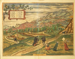 Mapa de Granada de Civitates Orbis Terrarum por Georg Braun