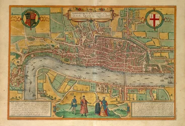 Mapa de Londres de Civitates Orbis Terrarum
