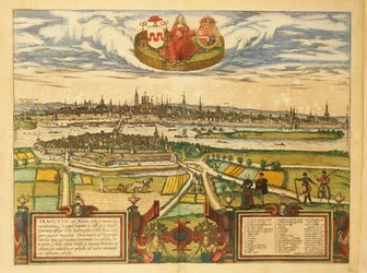 Mapa de Maastricht de Civitates Orbis Terrarum por Georg Braun
