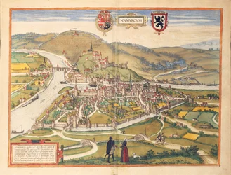 Mapa de Namur de Civitates Orbis Terrarum por Georg Braun