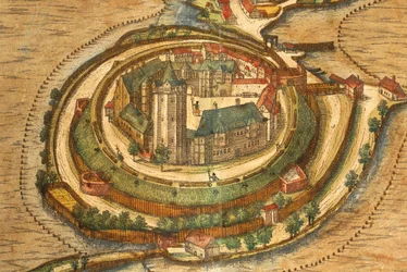 Mapa de Ratzeburg de Civitates Orbis Terrarum por Georg Braun