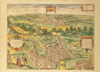 Mapa de Verona de Civitates Orbis Terrarum por Georg Braun