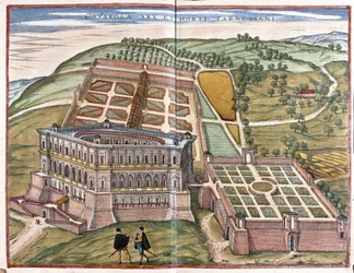 Palacio de Caprarola y los jardines Farnese, Lacio, Italia (grabado)