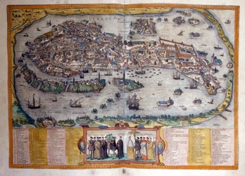 Vista de Venecia del Atlas “Civitates Orbis Terrarum” de Braun y Hogenberg
