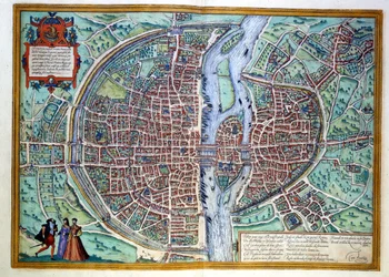 Vista de la ciudad de París a finales del siglo XVI. Atlas de Braun & Hogenberg, Ámsterdam