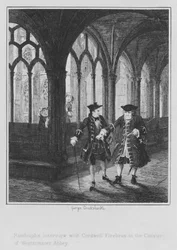 Entrevista de Randulph con Cordwell Firebras en los claustros de la Abadía de Westminster