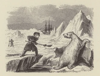 El joven Nelson matando un oso polar (grabado)