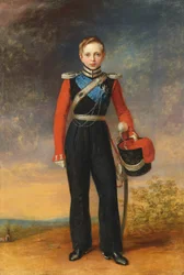 Retrato del zarevich Alejandro Nikoláievich con el uniforme del escuadrón cosaco del mar Negro de la Guardia Leib