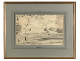 Carton House, Co. Kildare, sede del duque de Leinster (lápiz y aguada gris)