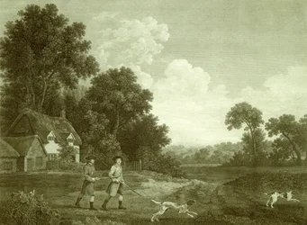 Dos caballeros yendo a cazar, placa 2