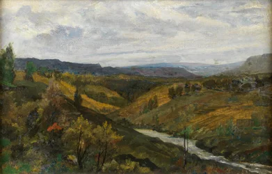 Paisaje (óleo sobre tabla)