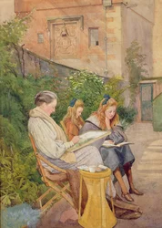 La hija y las nietas del artista