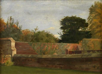 El jardín amurallado (óleo sobre tabla)