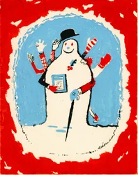 Muñeco de nieve con muchos brazos, 1970s