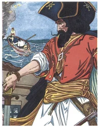 Retrato de un pirata. Ilustración de “The boys book of pirates” de George Albert Williams (1875-1932) 1913