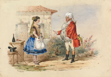 Adina y el Dr. Dulcamara, escena de Elisir d
