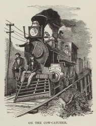 En el parachoques de la locomotora