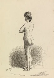 Mujer desnuda de pie
