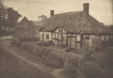 Casa de Izaak Walton en Shallowford, Staffordshire, 1880s, impreso en 1888