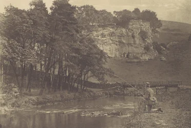 Placa de The Compleat Angler de Izaak Walton, 1880s, impreso en 1888