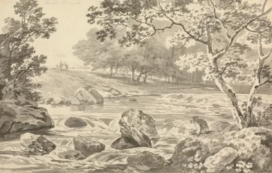 Río con pescador