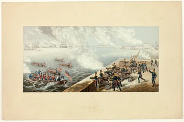 Revista de la flota británica en Portsmouth antes de la Guerra de Crimea