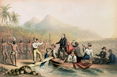 El regreso del reverendo John Williams a Tanna, en los Mares del Sur, el día antes de ser masacrado