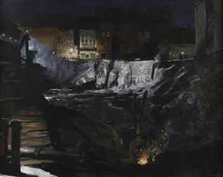 Trabajos de excavación nocturnos