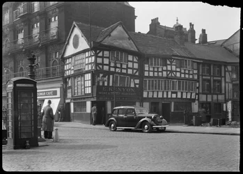 Antigua posada de Wellington, Old Shambles, Manchester, 1942