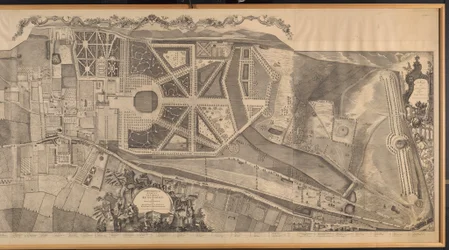 Levantamiento topográfico de la parroquia de Kensington con planos y elevaciones del Palacio Real y sus jardines, Hyde Park y Knightsbridge