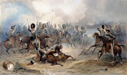 Capitán Norman Ramsay, Artillería Real a Caballo, Galopando con su Tropa a través del Ejército Francés hacia la Seguridad en la Batalla de Fuentes de Oñoro, 1811
