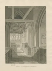 Interior de la Iglesia de Leigh: dibujo en sepia