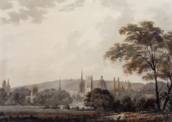 Vista de las torres y agujas de Oxford, Oxfordshire