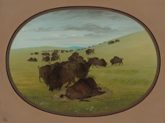 Un abrevadero de búfalos, 1861-1869