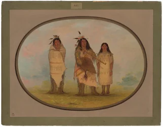 Un jefe cheyenne, su esposa y un curandero