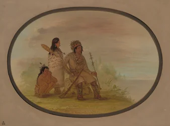 Un Viejo Indio Nayas, Su Nieta y un Niño, 1855-1869