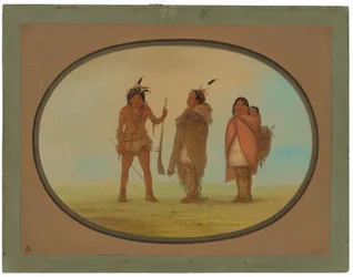 El jefe Arapaho, su esposa y un guerrero