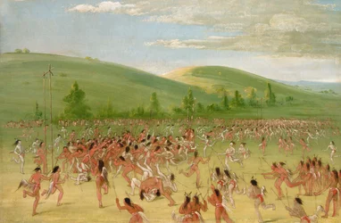 Juego de pelota de los Choctaw - pelota arriba, 1834-1835